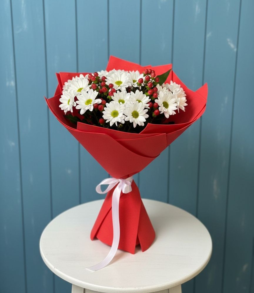 Букет цветов из: Хризантемы в Чехов-7