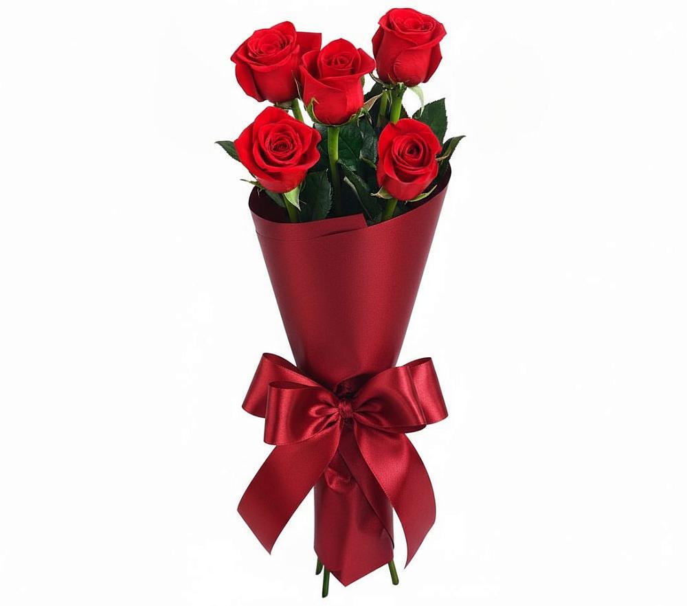 Букет 5 Красных роз Эдлесс Лав в Чехов-7