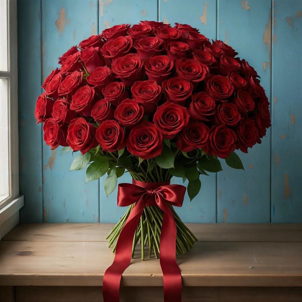 Букет Красные розы Блэк Меджик в Чехов-7