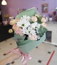 Букет милый в Чехов-7 Букет цветов из: Хризантемы и Розы в Чехов-7