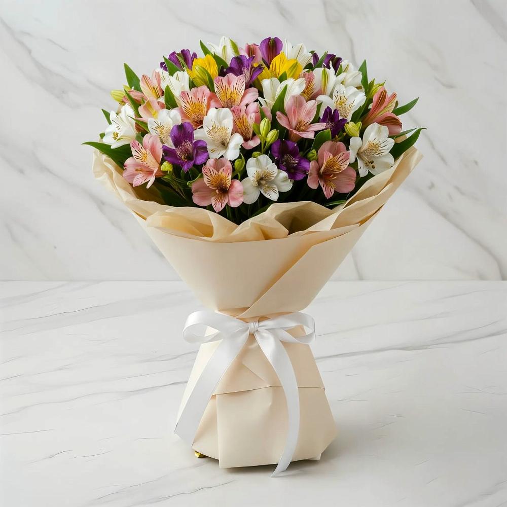 Букет цветов из: Альстромерии в Чехов-7