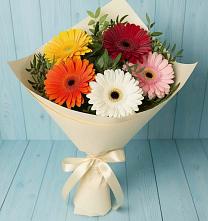 Букет цветов из:  Герберы в Чехов-7