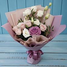 Букет цветов из:  Розы и Лизиантусы #REPLACE_PRED# Чехов-7