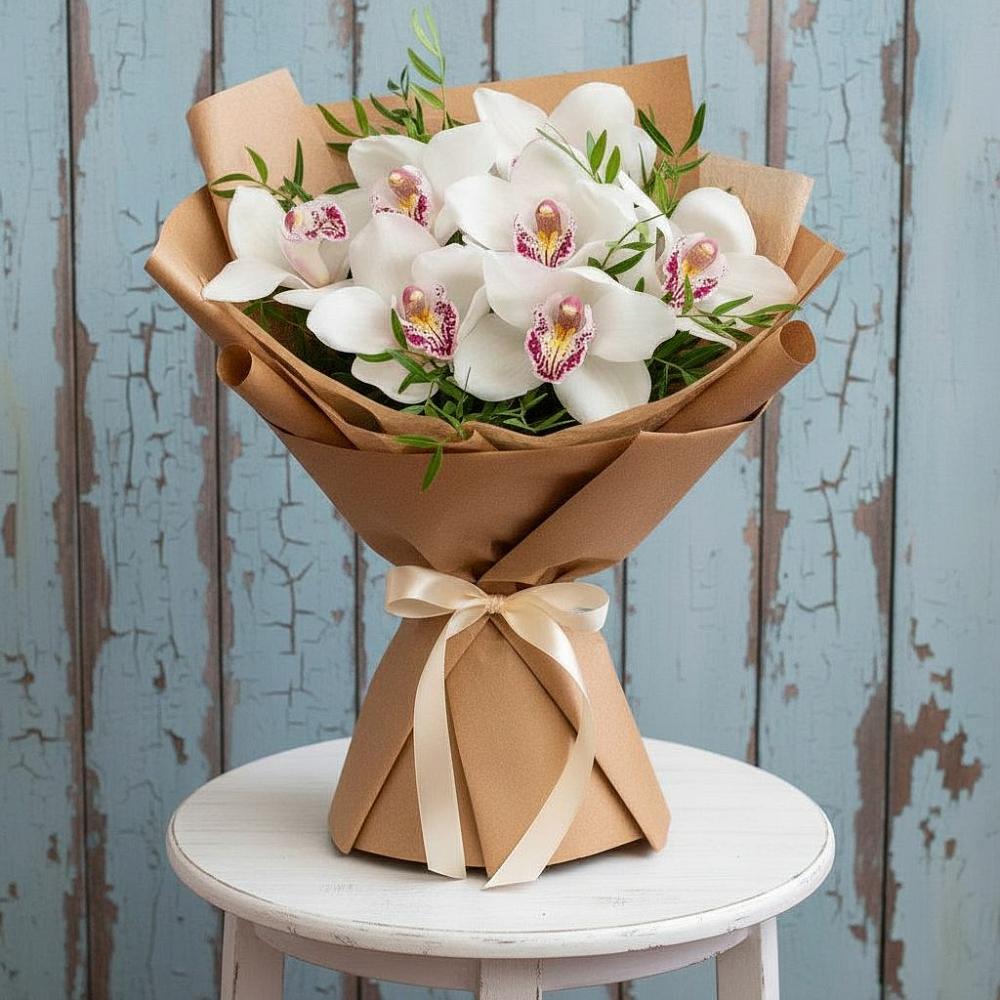Букет цветов из: Орхидеи и Розы в Чехов-7