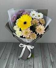 Букет цветов из:  Розы, Герберы и Хризантемы #REPLACE_PRED# Чехов-7