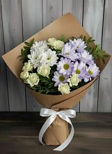 Букет цветов из:  Хризантемы и Розы в Чехов-7