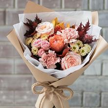 Букет цветов из:  Гвоздики, Хризантемы и Розы в Чехов-7