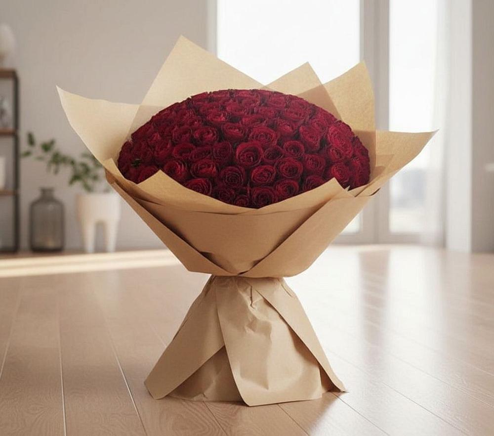 Букет 101 Красная роза в Чехов-7