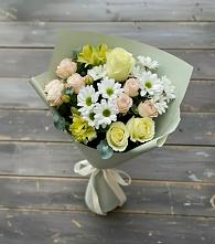 Букет цветов из:  Альстромерии, Розы и Хризантемы в Чехов-7