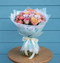 Букет цветов из:  Хризантемы и Розы в Чехов-7