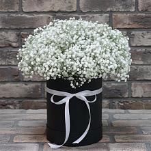 Цветочная композиция из Гипсофила в шляпной коробке #REPLACE_PRED# Чехов-7