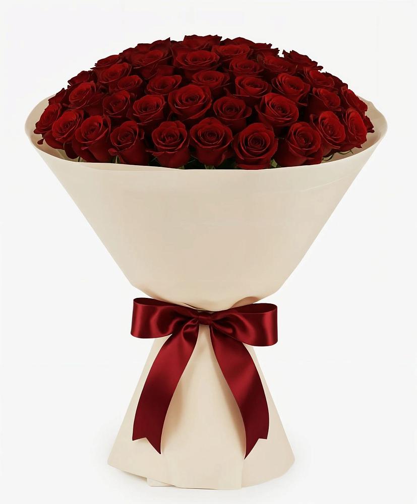 Букет 101 Бордовая роза Блэк Бакарра в Чехов-7