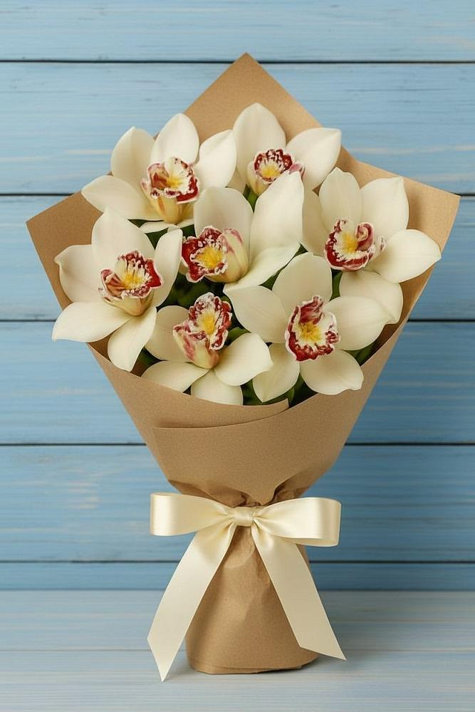 Букет цветов из: Орхидеи и Розы в Чехов-7